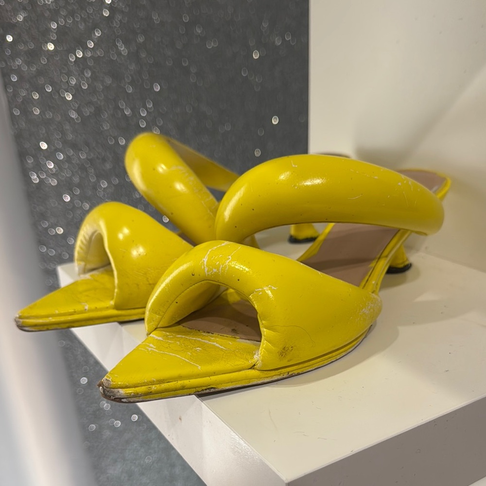 JW PEI Yellow Heels Sleek Modern Design
